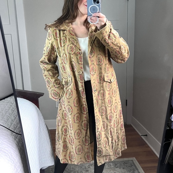 J. Peterman Jackets & Blazers - J. Peterman Floral Velvet Jacket Dream Blazer,  Beige Floral, Size Large